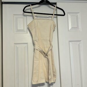 Billabong cream denim mini dress with belt